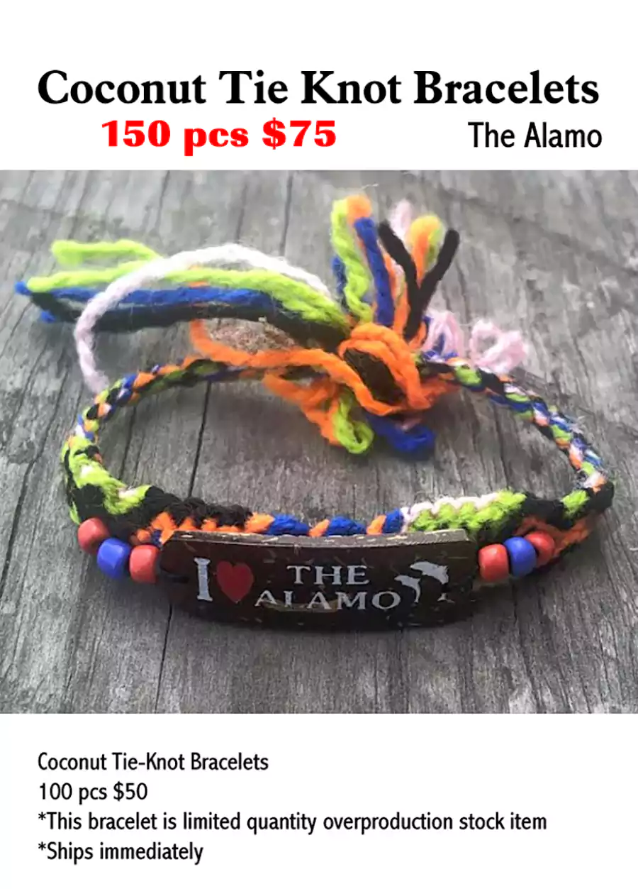 Coconut Tie Knot Bracelets-The Alamo (CL)